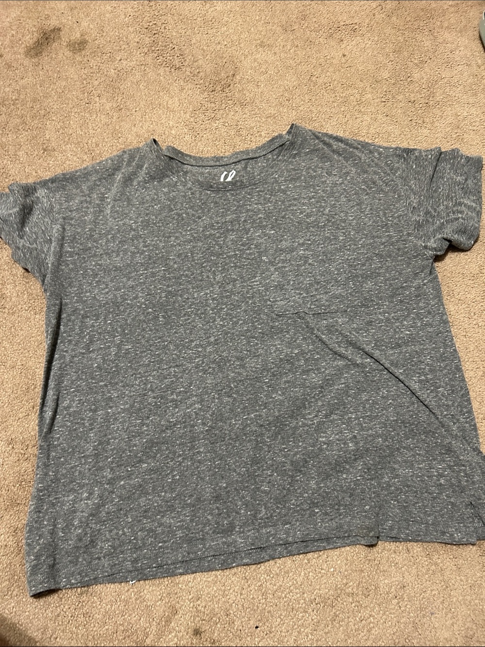 Charlotte Russe Heathered Gray Short Sleeve Pocket Tee